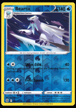 Beartic 043/172 Reverse Holo Brilliant Stars Pokemon TCG Card NM - Image 1
