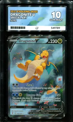 ACE 10 Dragonite V 192/203 Evolving Skies Alt Art Pokemon Card - Image 1
