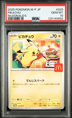 Pokemon Card PSA 10 PIKACHU #020/M-P McDonald's Japanese Promo 2025 - Image 1