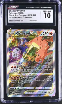 CGC 10 GEM MINT Charizard VSTAR SWSH262 PROMO Ultra-Premium UPC Pokemon 015 - Image 1