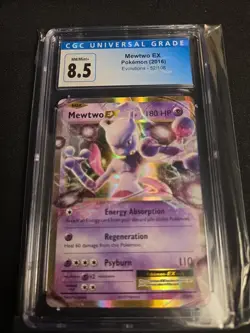 CGC 8.5 Mewtwo EX Holo 52/108 XY Evolutions NM/Mint Pokemon - Image 1