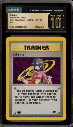 Pokemon Sabrina Gym Challenge 1st Ed Holo Rare #20 CGC 10 Pristine - Image 1