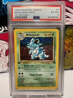 1999 Pokemon Jungle #7 Nidoqueen Holo 1st Edition PSA 6 EX-MT! - Image 1