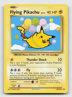 Flying Pikachu 110/108 Evolutions Secret Rare Non Holo Pokemon Card - Image 1