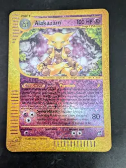 2002 Pokemon ALAKAZAM Expedition REVERSE HOLO Foil Jumbo BOX TOPPER Card 1/12 - Image 1
