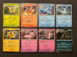 Pokemon Prismatic Evolutions Eeveelution Cosmos Holo Costco Promo Full Set (8x) - Image 1