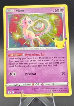 Pokemon TCG Mew 011/025 Celebrations Holo Rare NM! 🧬 - Image 1