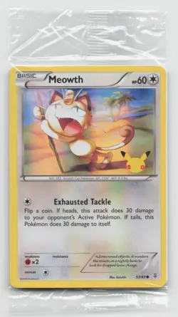 Pokemon TCG Meowth 53/83 Generations 20th Anniversary Promo Holo SEALED (B) - Image 1