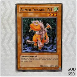 Armed Dragon LV3 - SOD-EN013 - Common 1st Edition Yugioh - Image 1