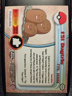 Pokemon Topps Chrome 2000 Dugtrio HOLO Rare TV Animation Edition - Image 2
