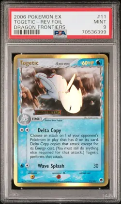 Pokemon Togetic EX Dragon Frontiers Reverse Rare Stamped 2006 11/101 PSA Mint 9 - Image 1