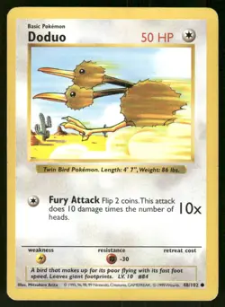 Pokemon Tcg Doduo [Shadowless] #48 Pokemon Base Set LP - Image 1