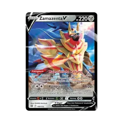 Pokemon TCG Karte Zamazenta V Foil || SWSH Strahlende Sterne - 105/172 || NM DE - Image 1