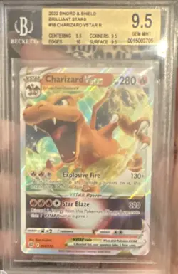 2022 Pokemon Darkness Ablaze Charizard Vstar #18 BGS 9.5 w/ Subgrades - Image 1