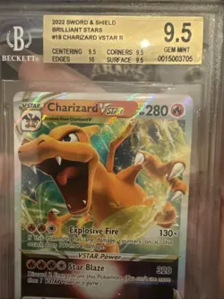 2022 Pokemon Darkness Ablaze Charizard Vstar #18 BGS 9.5 w/ Subgrades - Image 4
