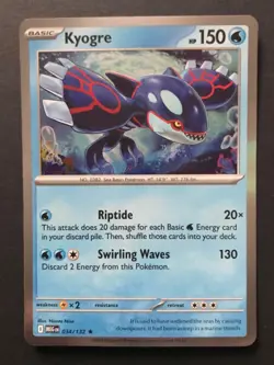 Kyogre 034/132 Mega Evolution Pokemon Cards HOLO RARE Legendary Hoenn Excellent - Image 1