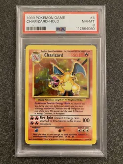 🔥 Charizard HOLO Base Set 1999 PSA 8 Near Mint NM 4/102 Pokemon Card - Image 1