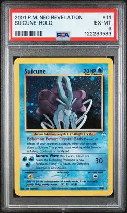 2001 POKEMON NEO REVELATION #14 SUICUNE-HOLO PSA 6 - Image 1