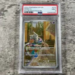 POKEMON SVP PALDEAN FATES ETB PROMO #075 MIMIKYU PSA 9. - Image 1