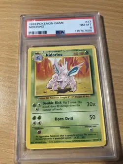 PSA 1999 Game Nidorino 37 NM MT 8 Pokemon - Image 1