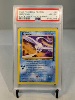 2000 Pokemon Black Star Promo Articuno Aoki Error #22 PSA 8 - Image 1