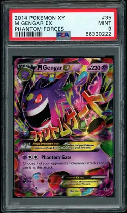 2014 Pokemon XY Phantom Forces M Gengar EX #35 PSA 9 MINT - Image 1