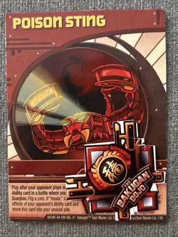 Bakugan:New Vestroia | Poison Sting 🔴Red Ability Card | 1/8f - Image 2