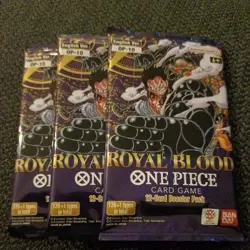 3 x One Piece OP10 Royal Blood Booster Pack English Trading Card Game - Image 1