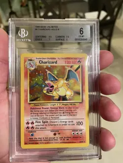 1999 Pokemon Base Set Charizard BGS 6 Holo Rare Card 4/102 EX-MT Condition - Image 4