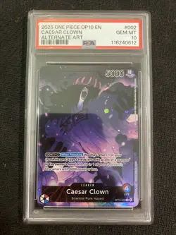 PSA 10 Caesar Clown L OP10-002 Parallel Royal Blood One Piece Card Game English - Image 1