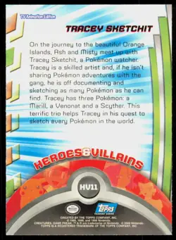 2000 Topps Pokemon TV Animation Series 3 Heroes & Villains Tracey Sketchit #HV11 - Image 2