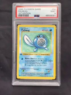 Pokemon Cards: Base Set 1st Edition Common: Poliwag 59/102 PSA 9 - Image 2