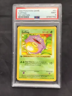 Pokemon Cards: Base Set 1st Edition Common: Koffing 51/102 PSA 9 - Image 2