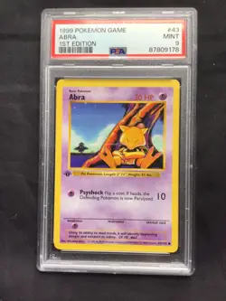 Pokemon Cards: Base Set 1st Edition Common: Abra 43/102 PSA 9 - Image 2