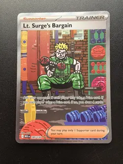 Lt. Surge's Bargain 185/132 - Mega Evolution - Pokemon TCG MINT Gradable Center - Image 1