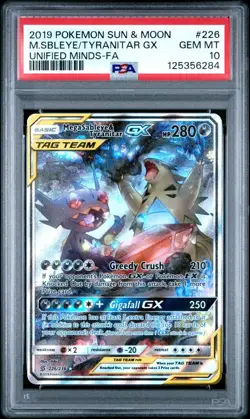 GEM MINT PSA 10 Mega Sableye Tyranitar GX 226/236 Full Art Unified Minds Pokemon - Image 3