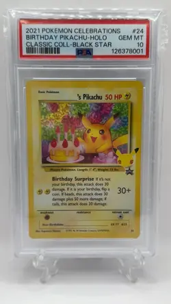 2021 POKEMON CELEBRATIONS CLASSIC COLL #24 BIRTHDAY PIKACHU-HOLO PSA 10 - Image 1