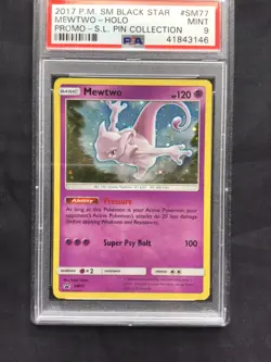 Pokemon Cards: Sun & Moon Promo Mewtwo SM77 PSA 9 - Image 2