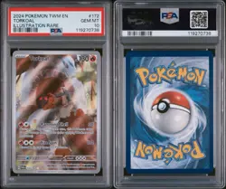 Pokemon TCG Torkoal 172/167 Twilight Masquerade Illustration Rare Card PSA 10 - Image 3