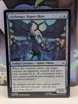 FOIL - MTG Alchemax Slayer-Bots (5/26) Marvel's Spider-Man Eternal - NM - Image 1