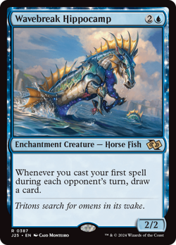 Wavebreak Hippocamp #387 | Near Mint | Foundations Jumpstart Magic MTG - Image 1