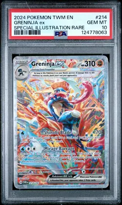2024 POKEMON TWM EN-TWILIGHT MASQUERADE #214 GRENINJA EX PSA 10 - Image 1