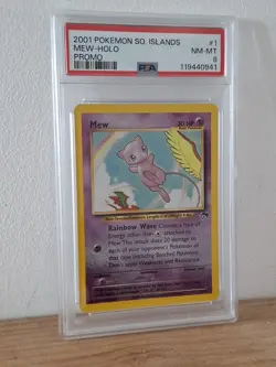Pokemon TCG Southern Islands Mew 1/18 Reverse Holo PSA 8 NM-MT 1.5 Swirls 🍥 - Image 1