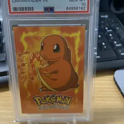 1999 Topps Pokemon T.V. Charmander #4 PSA 10 Gem Mint - Image 3