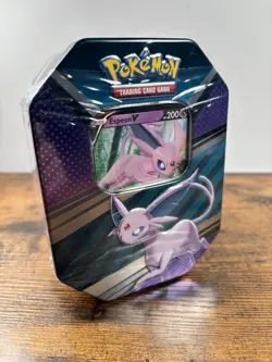Pokemon TCG V Heroes Collector's Tin Espeon V 4 Booster Packs Sealed NEW - Image 1
