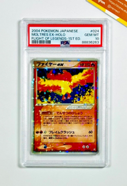 Pokemon PSA 10 Moltres Ex #024 Holo 1st Ed Flight Of Legends 2004 Japanese - Image 1