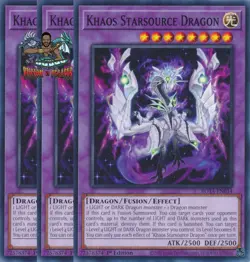 Yugioh! 3x Khaos Starsource Dragon ROTA-EN034 Common 1st Ed NM - Image 1