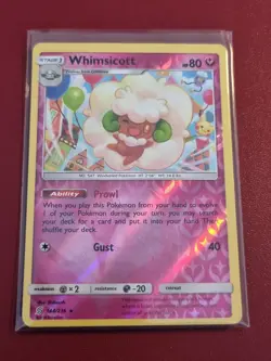 Pokemon Sun Moon Unified Minds Whimsicott 144/236 Rare Reverse Holo TCG Card - Image 1