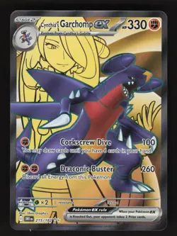 Cynthia's Garchomp EX 215/182 Pokemon Destined Rivals Holo Full Art Card - Image 1
