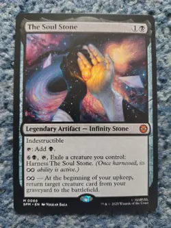 MAGIC THE GATHERING MTG: 1x MYTHIC RARE MARVEL SPIDERMAN THE SOUL STONE NM/M CND - Image 1